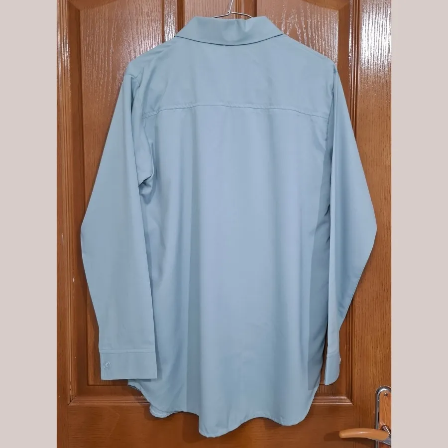 شومیز کرپ آبی روشن