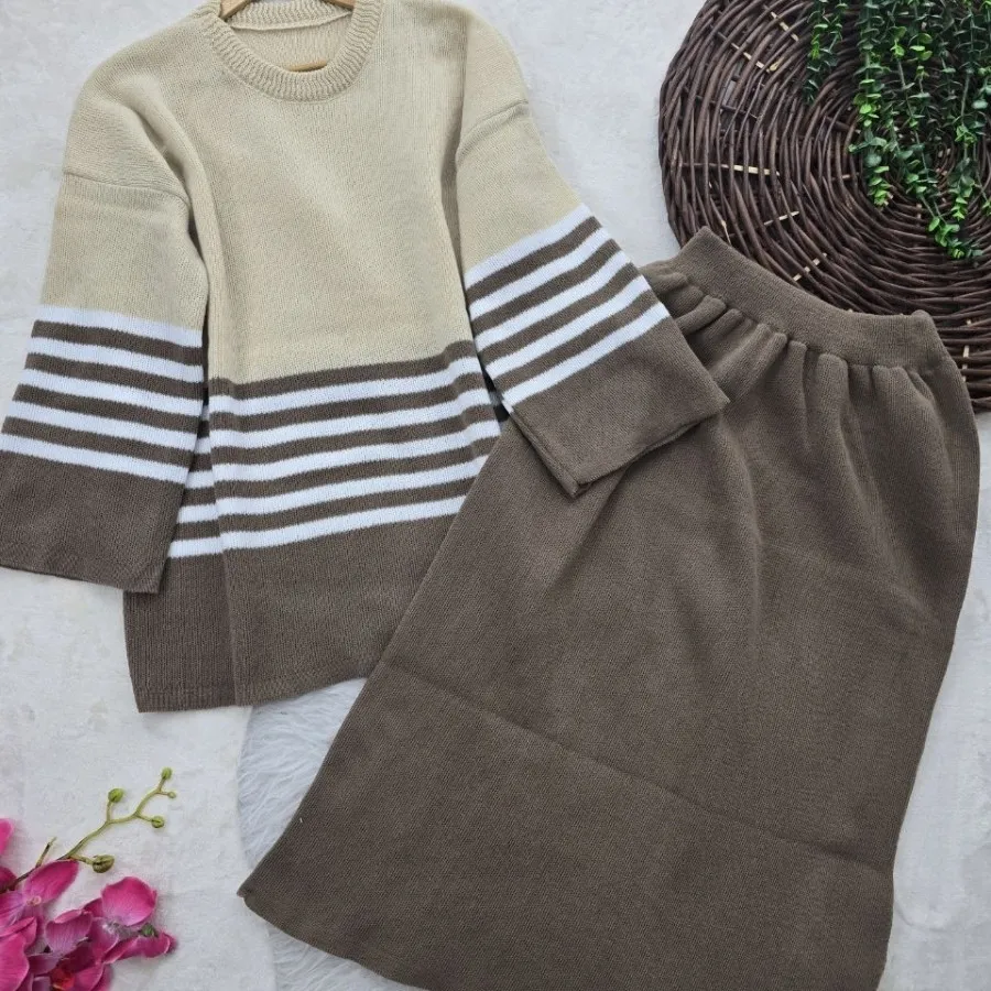 ست بلوز و دامن بافت