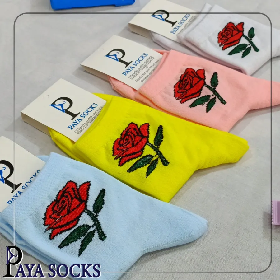 جوراب فانتزی گل رز 12عددی