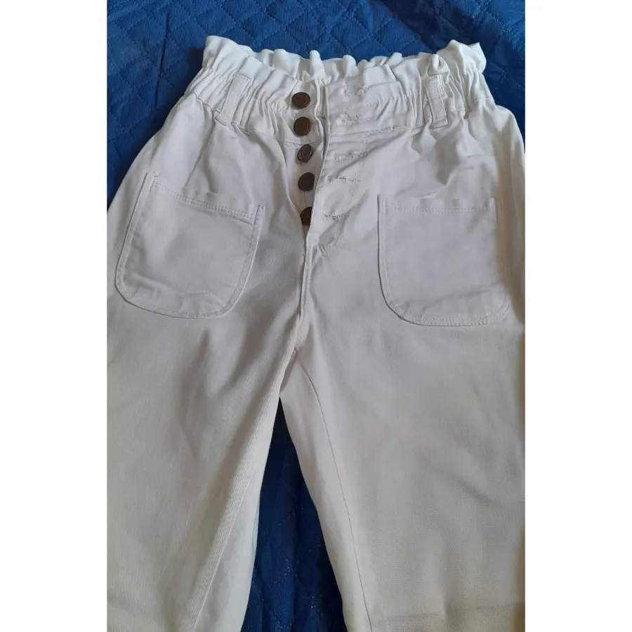 شلوار سفید کتان کش