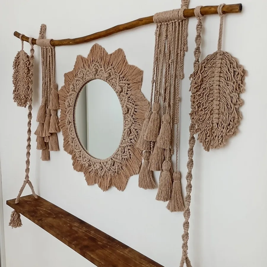 آیینه وشلف مکرومه