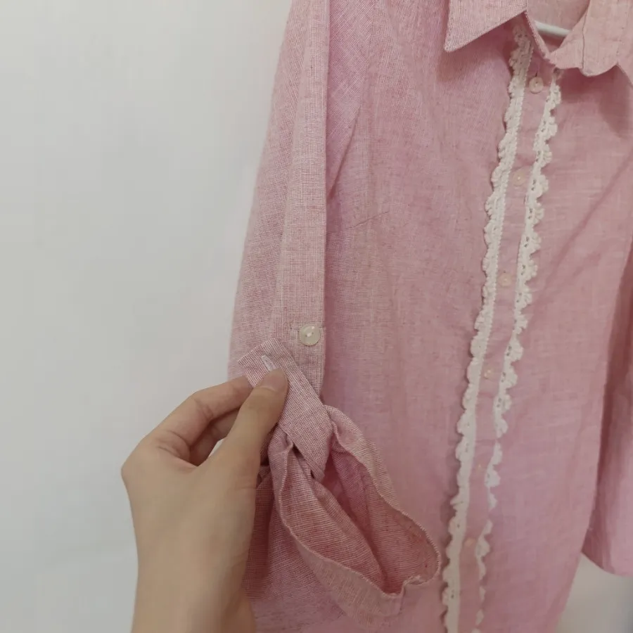 شومیز صورتی نخی