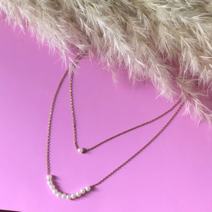 گردنبند مرواریدی دو لاین