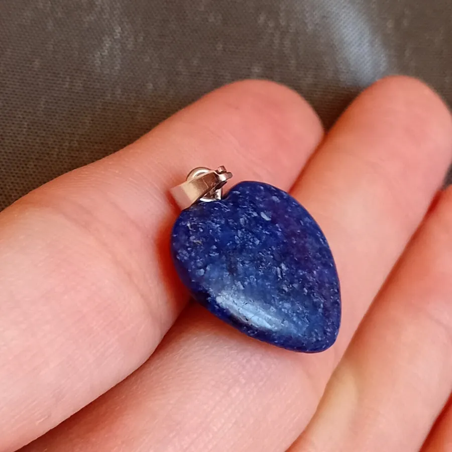 آویز لاجورد تراش قلبی