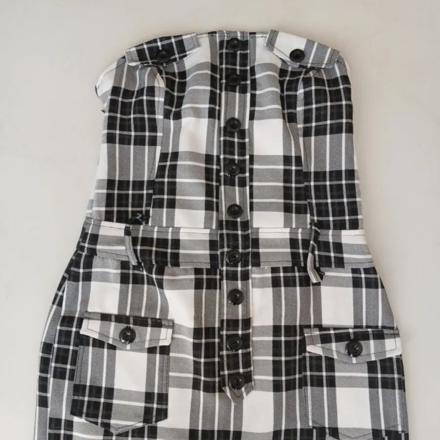 پیراهن دکلته چهارخونه