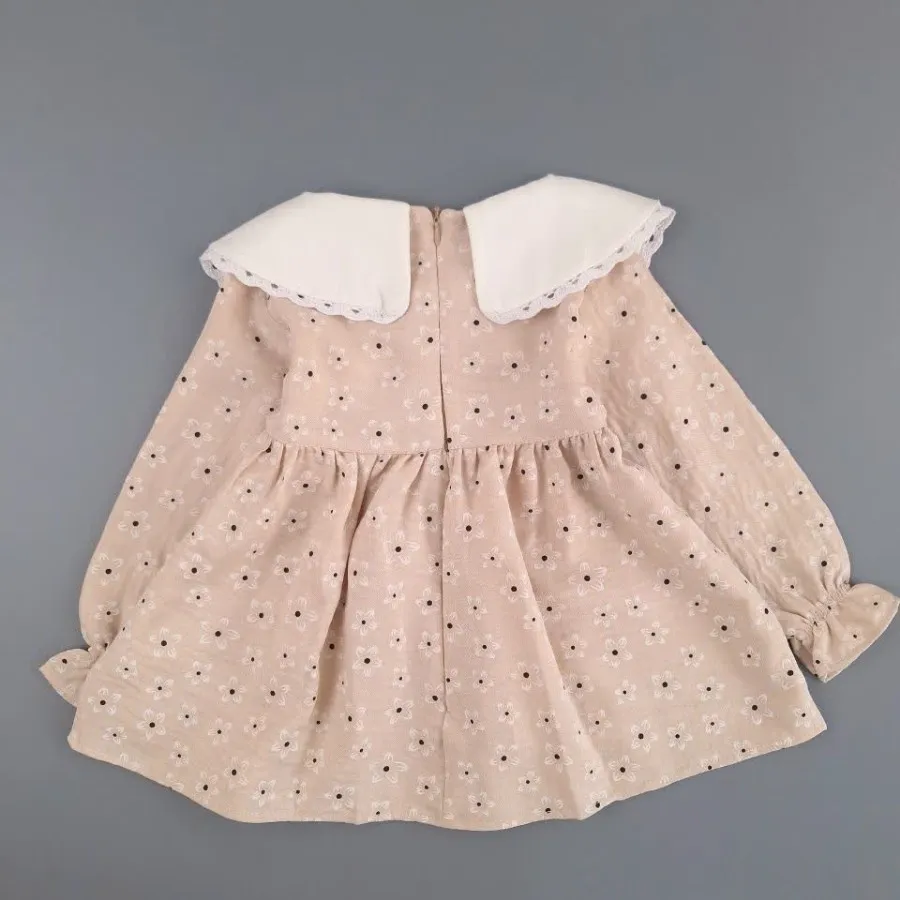 پیراهن یقه ب تمام چاپ گل