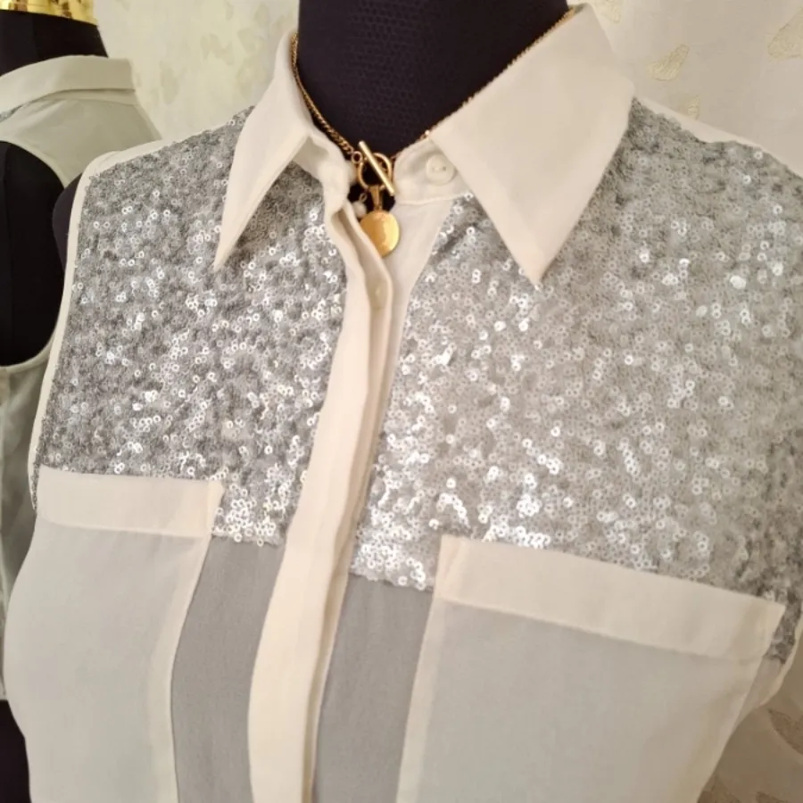 شومیز حریر پولکی خارجی