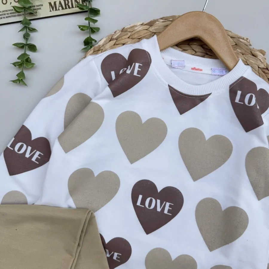 بلوز شلوار دخترونه قلبی