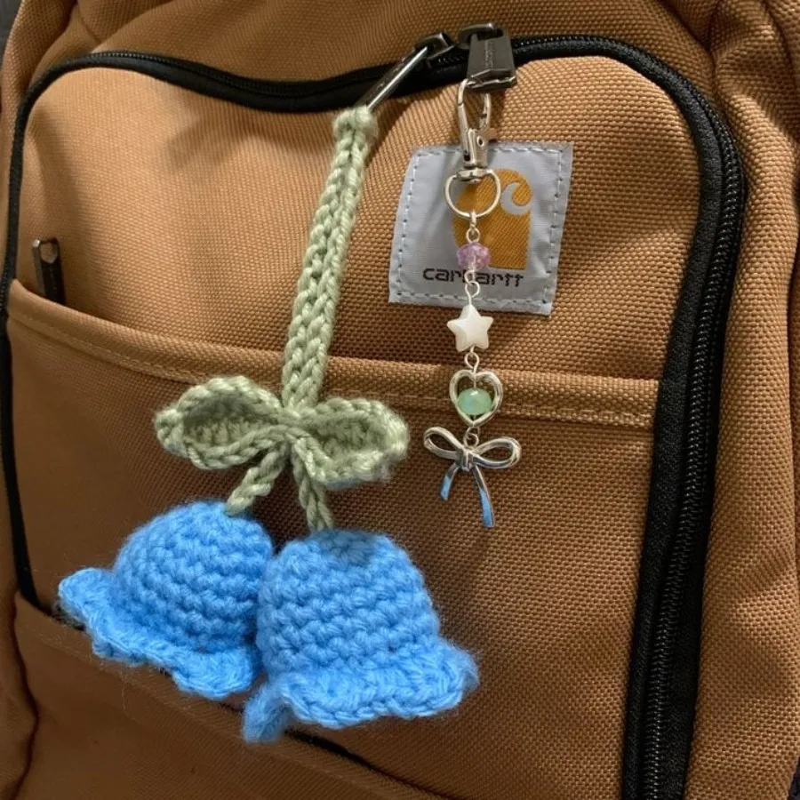 آویز کیف گل بافتنی