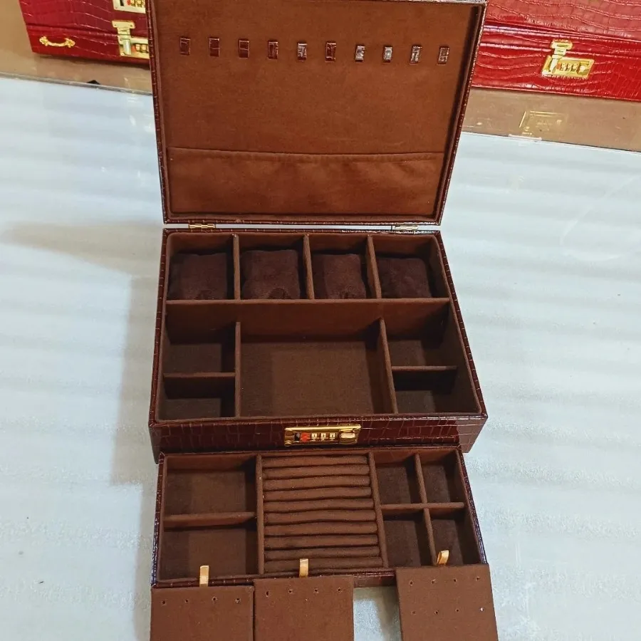 جعبه جواهری چرمی قفل رمزی