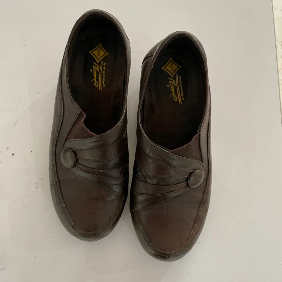 کفش طبی چرم قهوه ای