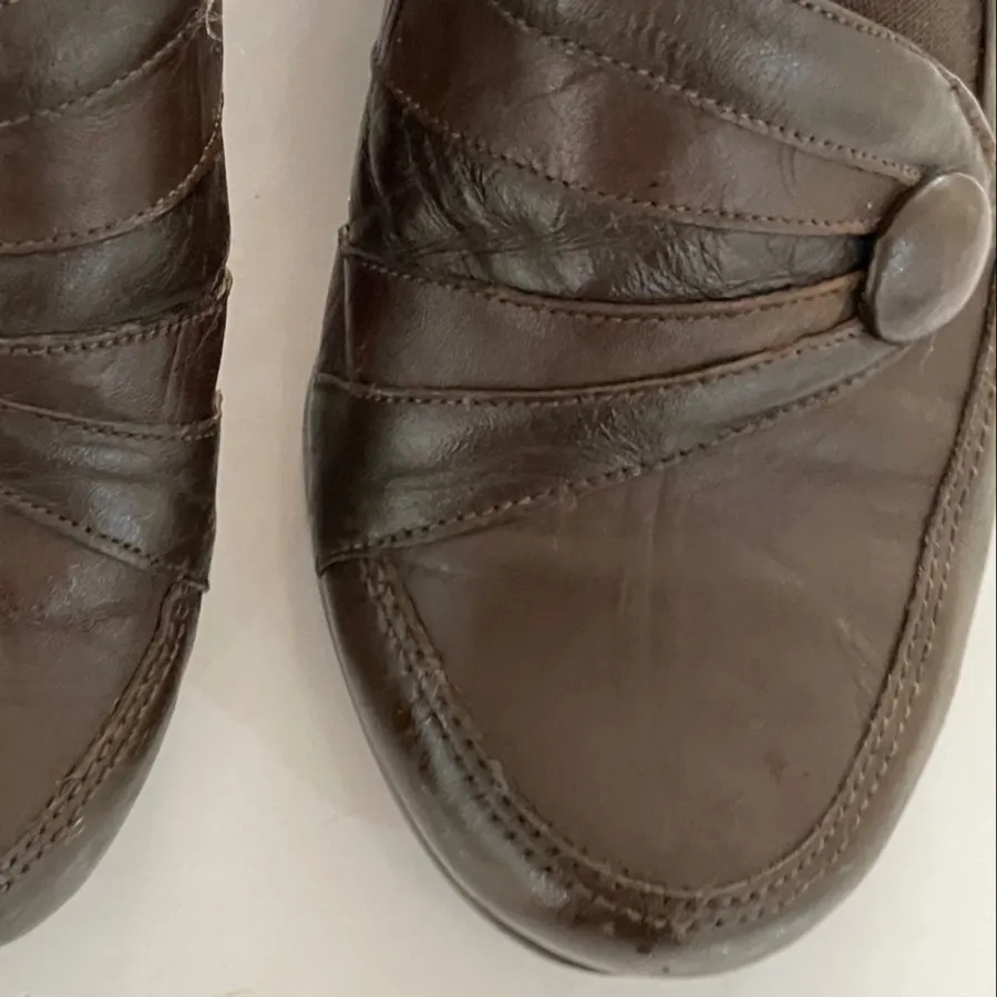 کفش طبی چرم قهوه ای