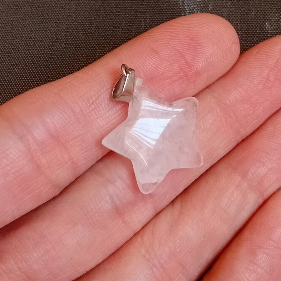 آویز سنگ رز کوارتز ستاره