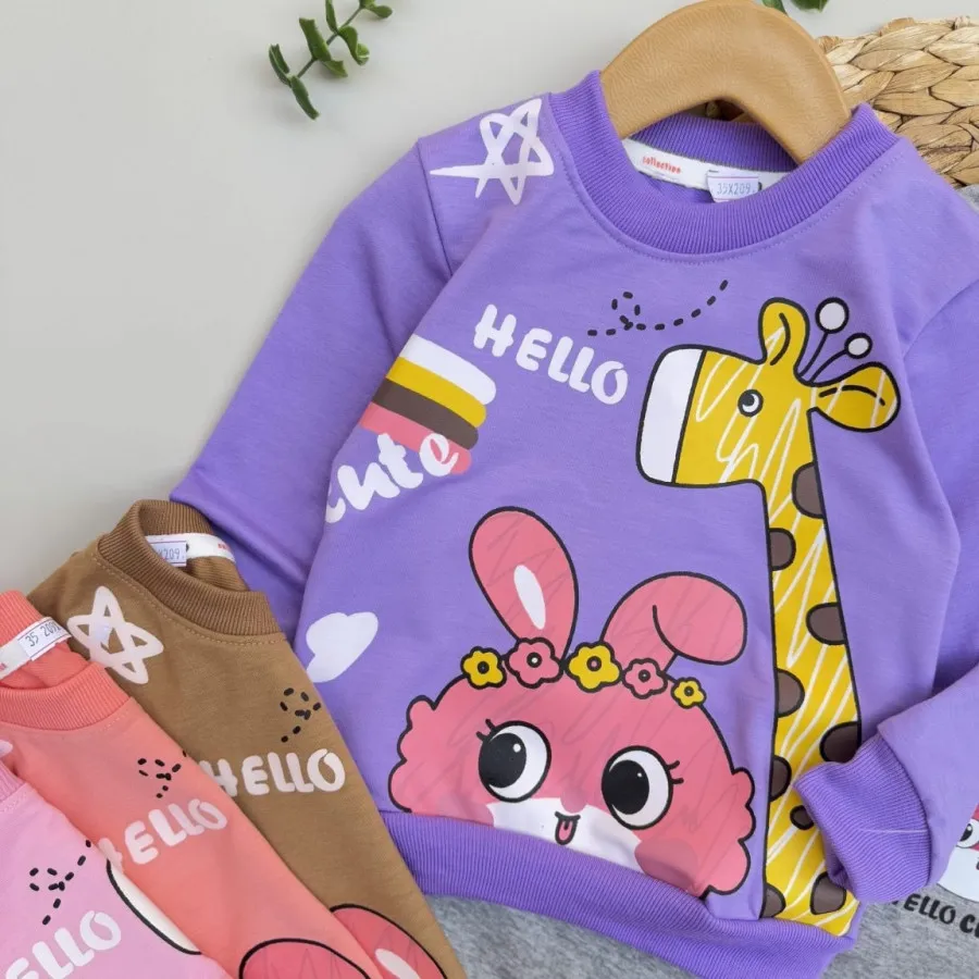 بلوز شلوار دخترانه زرافه