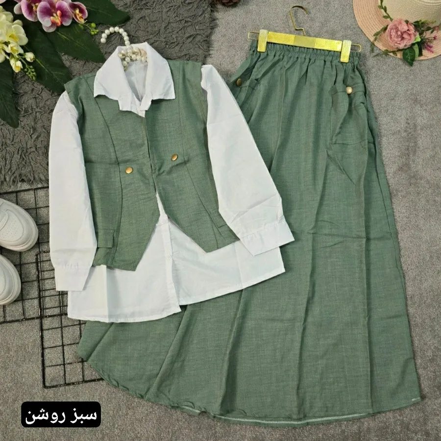ست شومیز دامن جلیقه