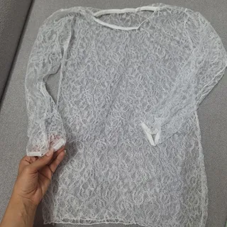 بلوز توری سفید