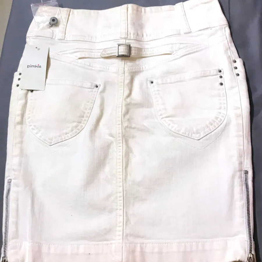 دامن جین سفید