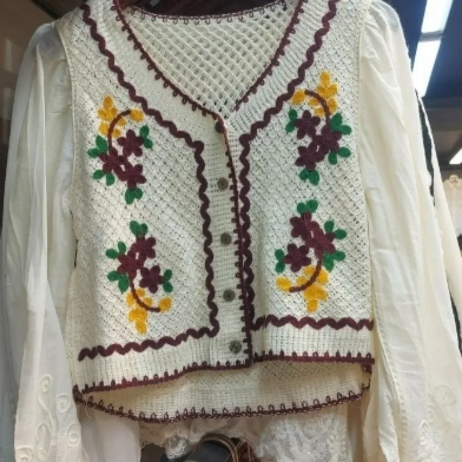 شومیز قلاب بافی گلدوزی