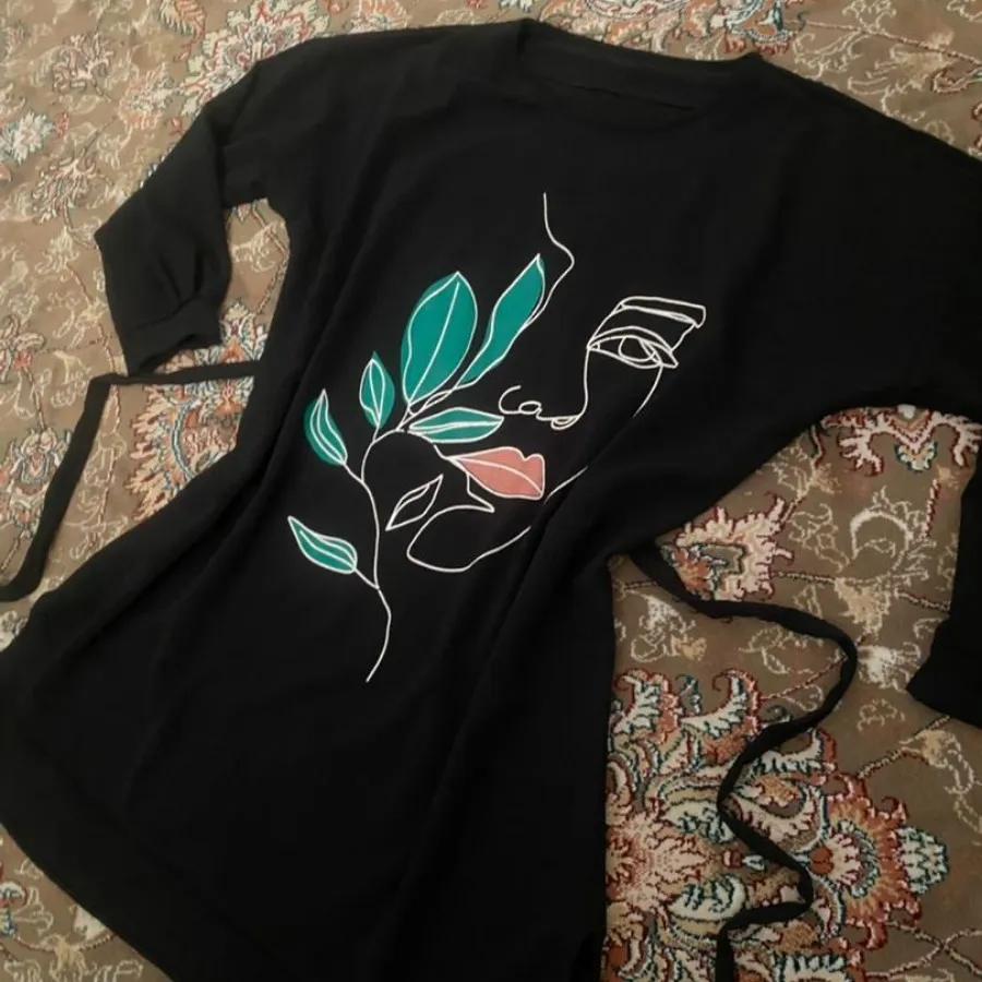 تونیک مشکی چاپ دار