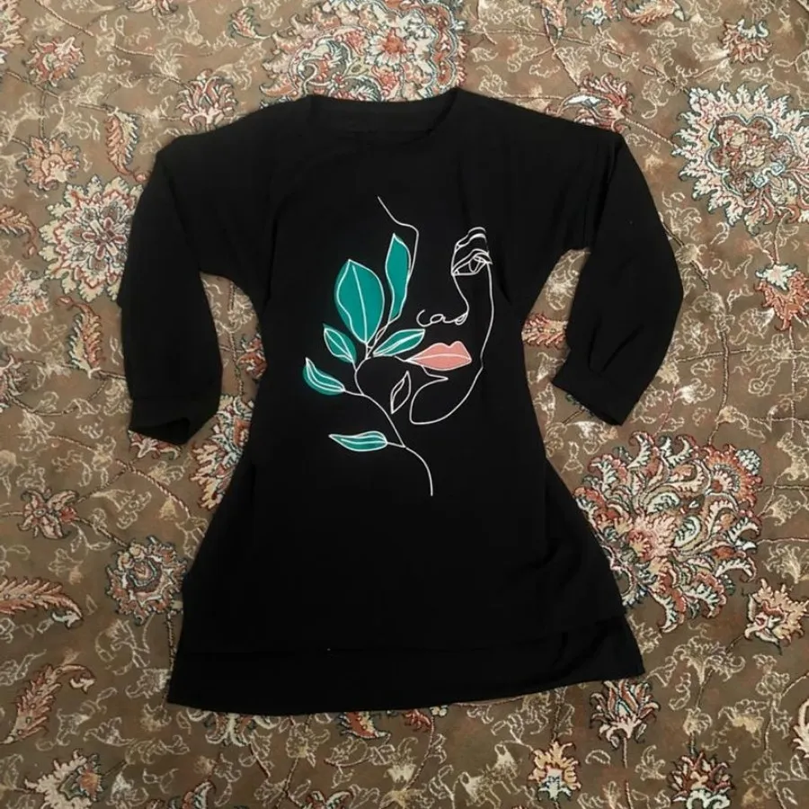 تونیک مشکی چاپ دار