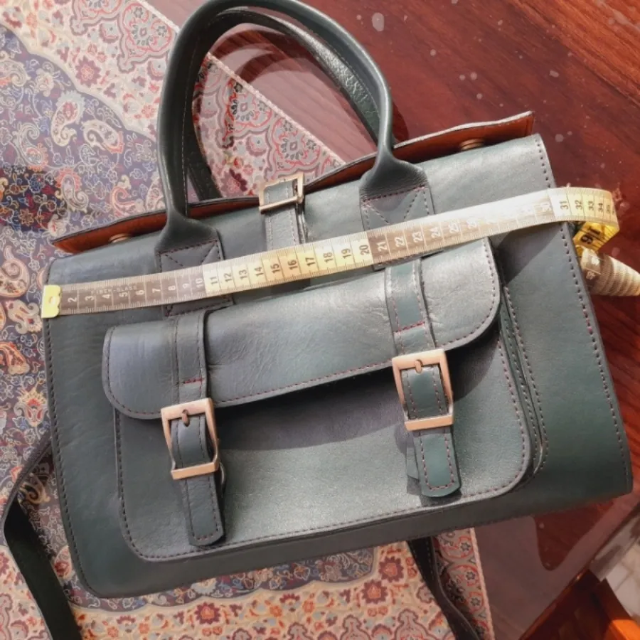 کیف چرم گاوی سبز