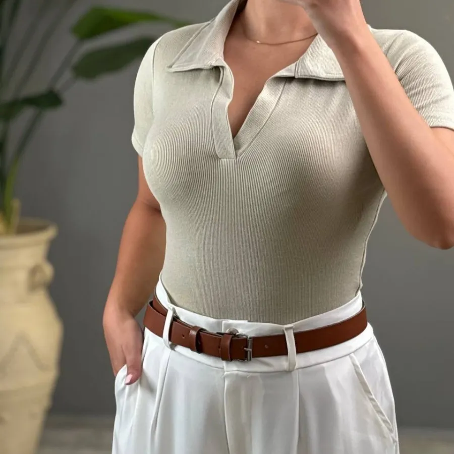 تیشرت کبریتی یقه دار