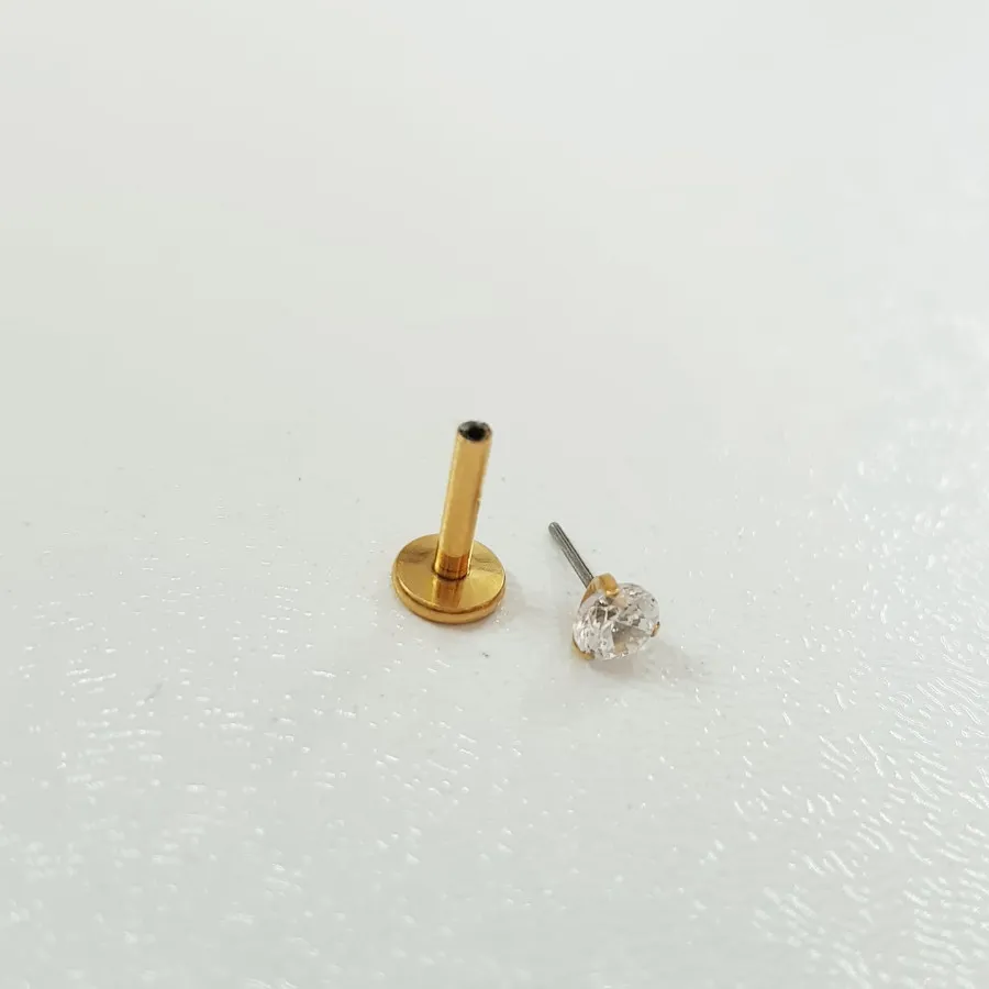 پیرسینگ استیل طلایی