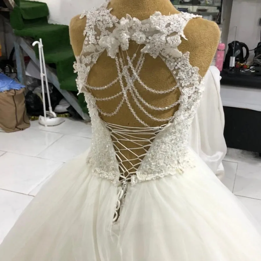 لباس عروس پشت کریستالی