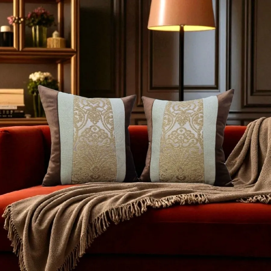 ست کوسن قهوه ای نسکافه ای