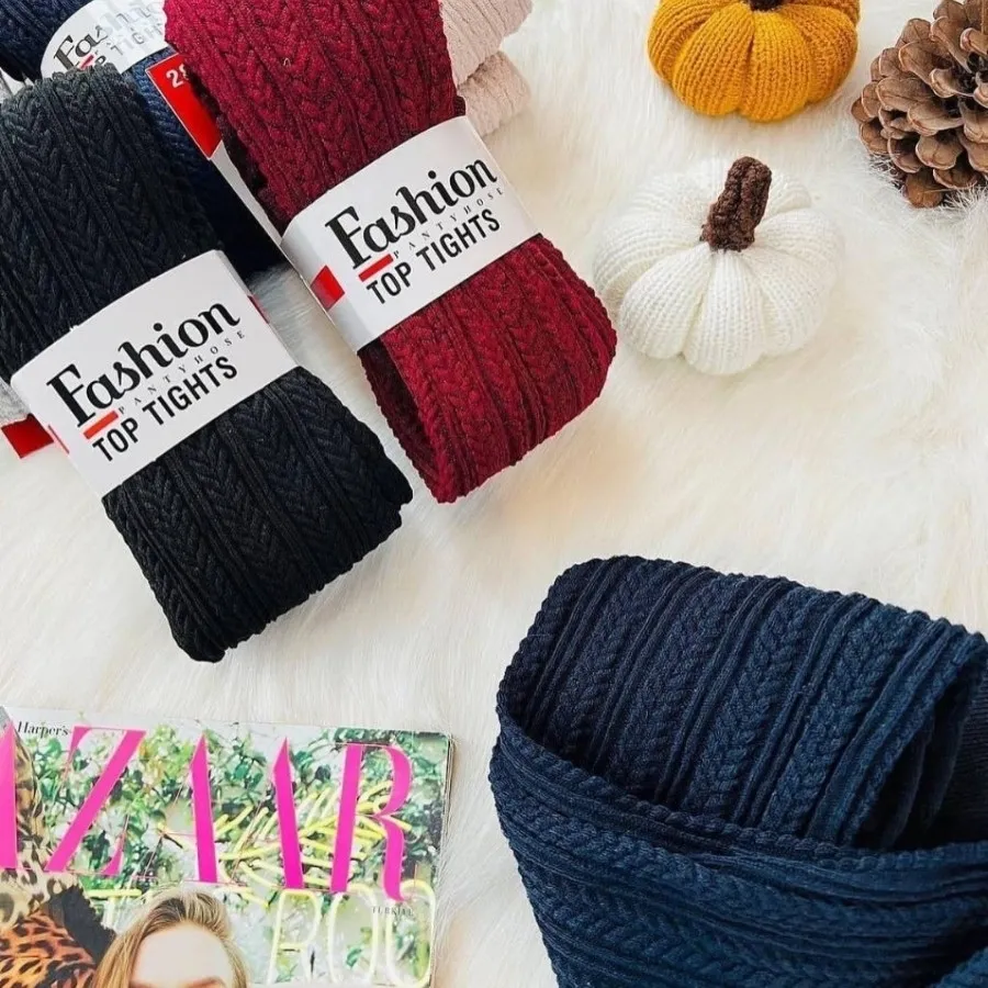 جوراب شلواری گندمی بافت