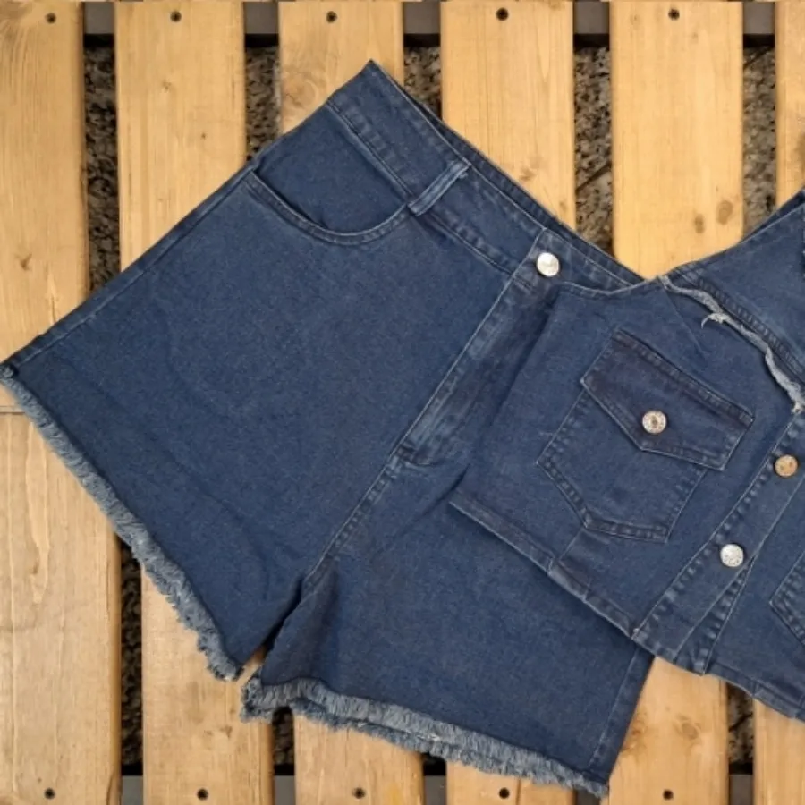 ست وست و شلوارک جین