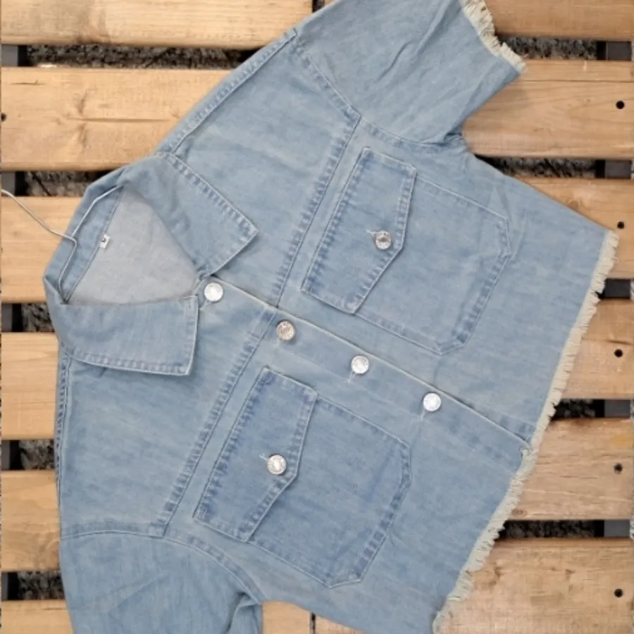 ست کراپ کت و شلوارک جین