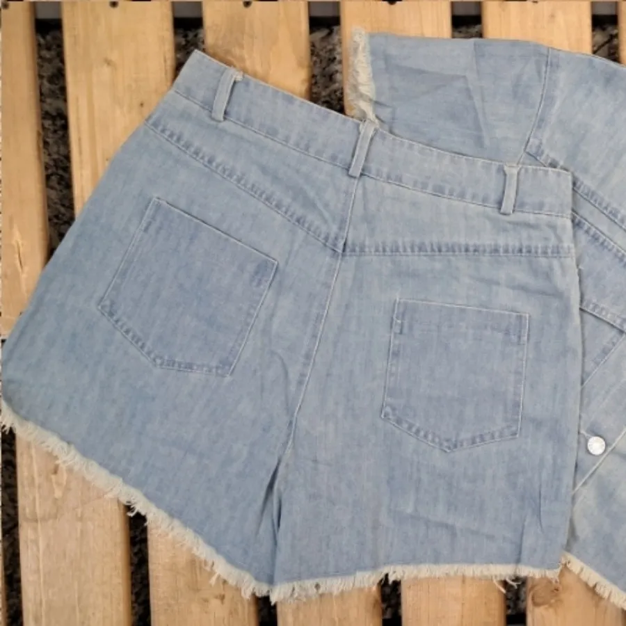 ست کراپ کت و شلوارک جین