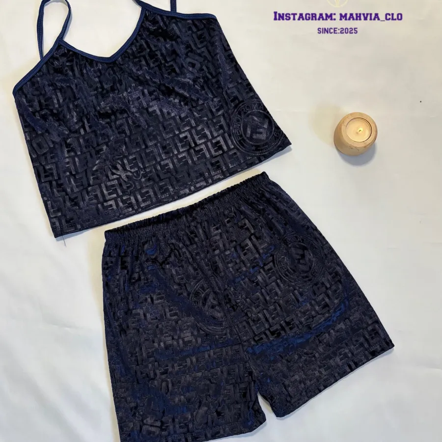 ست تاپ شورت مخملی