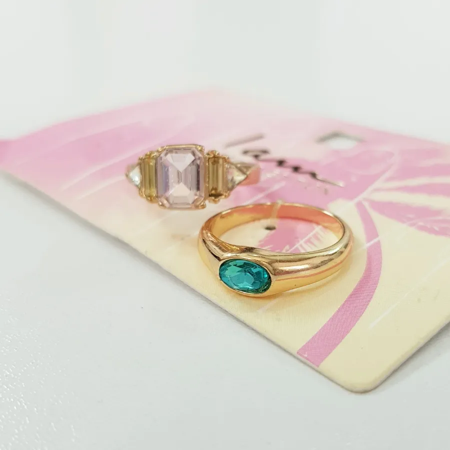 پک انگشتر طلایی نگین دار