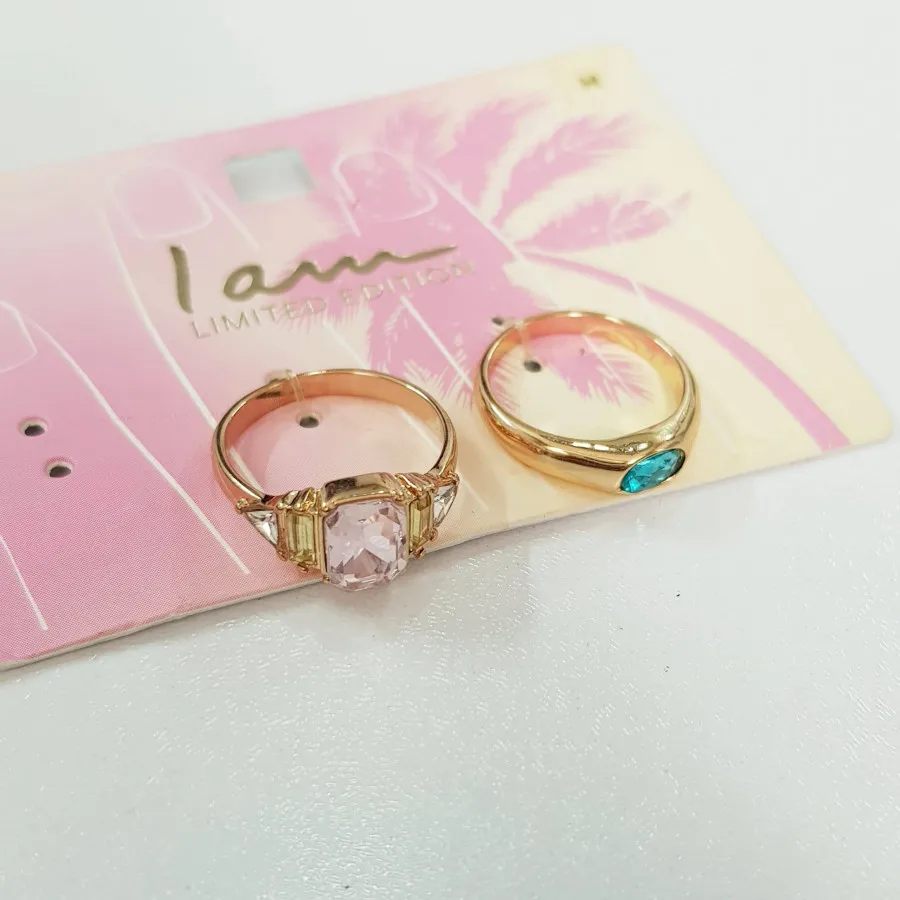 پک انگشتر طلایی نگین دار