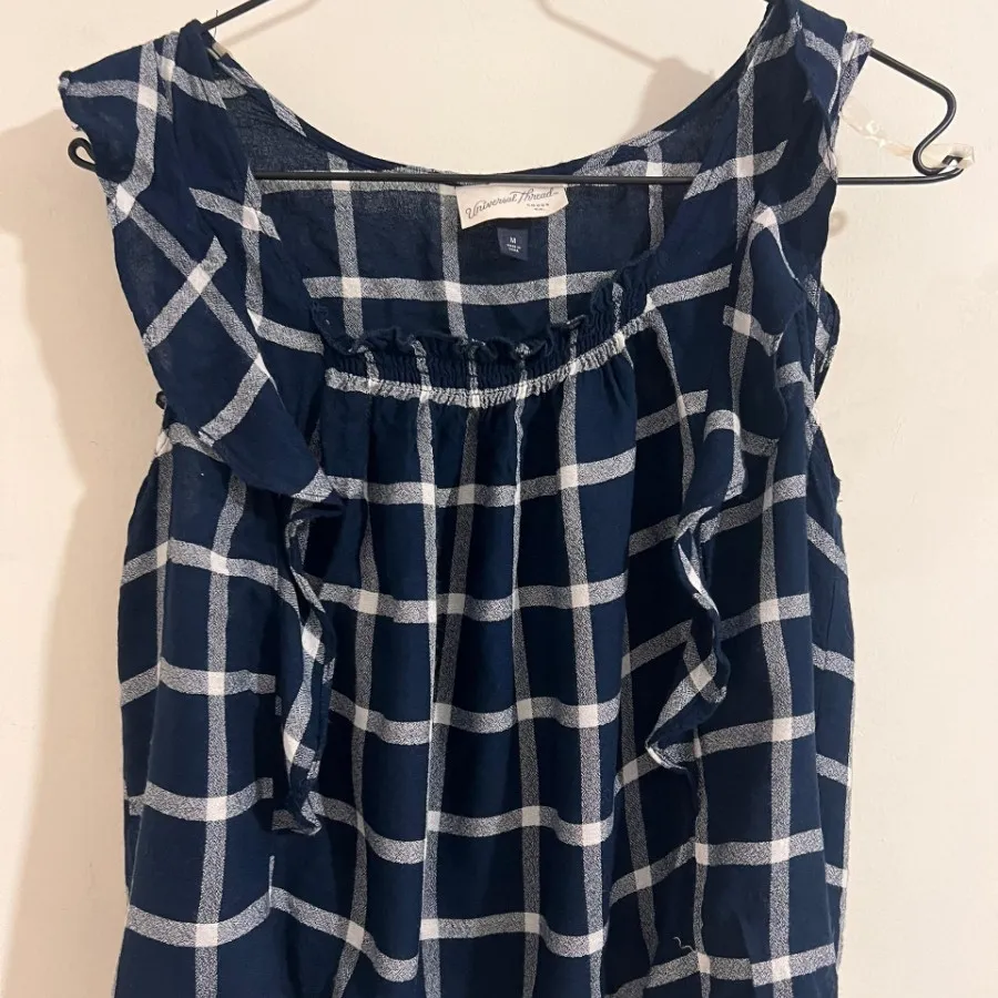 تاپ سورمه ای چهارخونه نخی