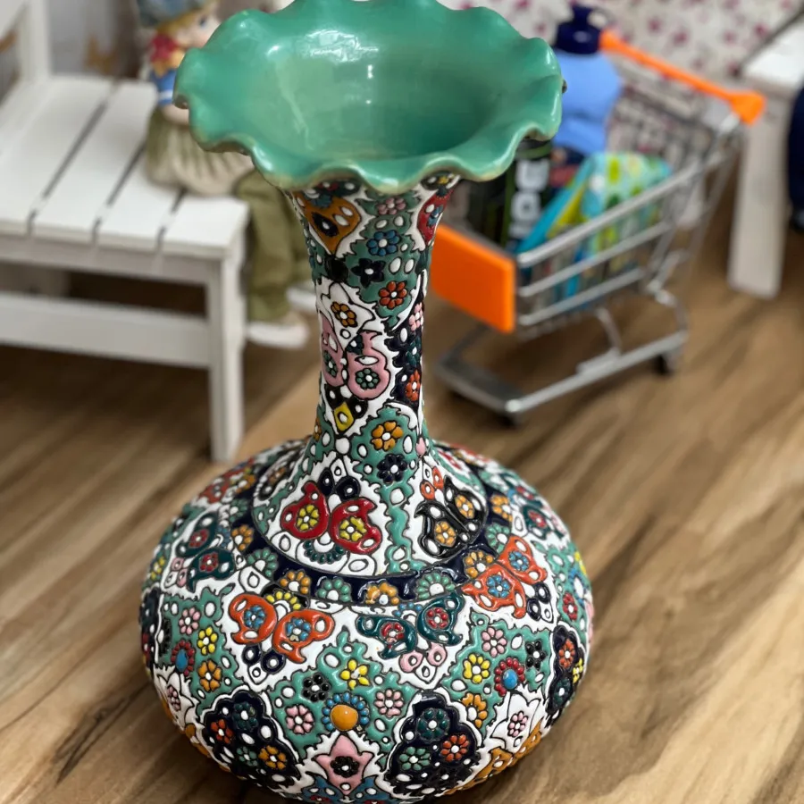 گلدان میناکاری سفالی