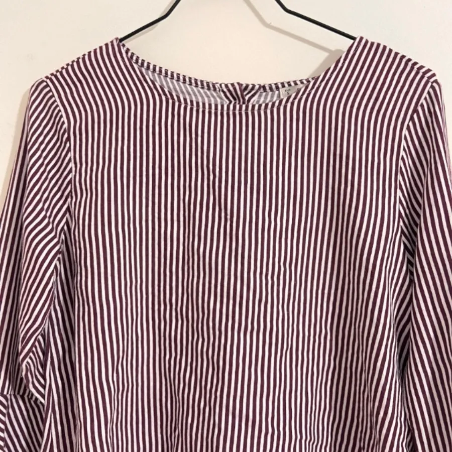 شومیز زرشکی و سفید نخ