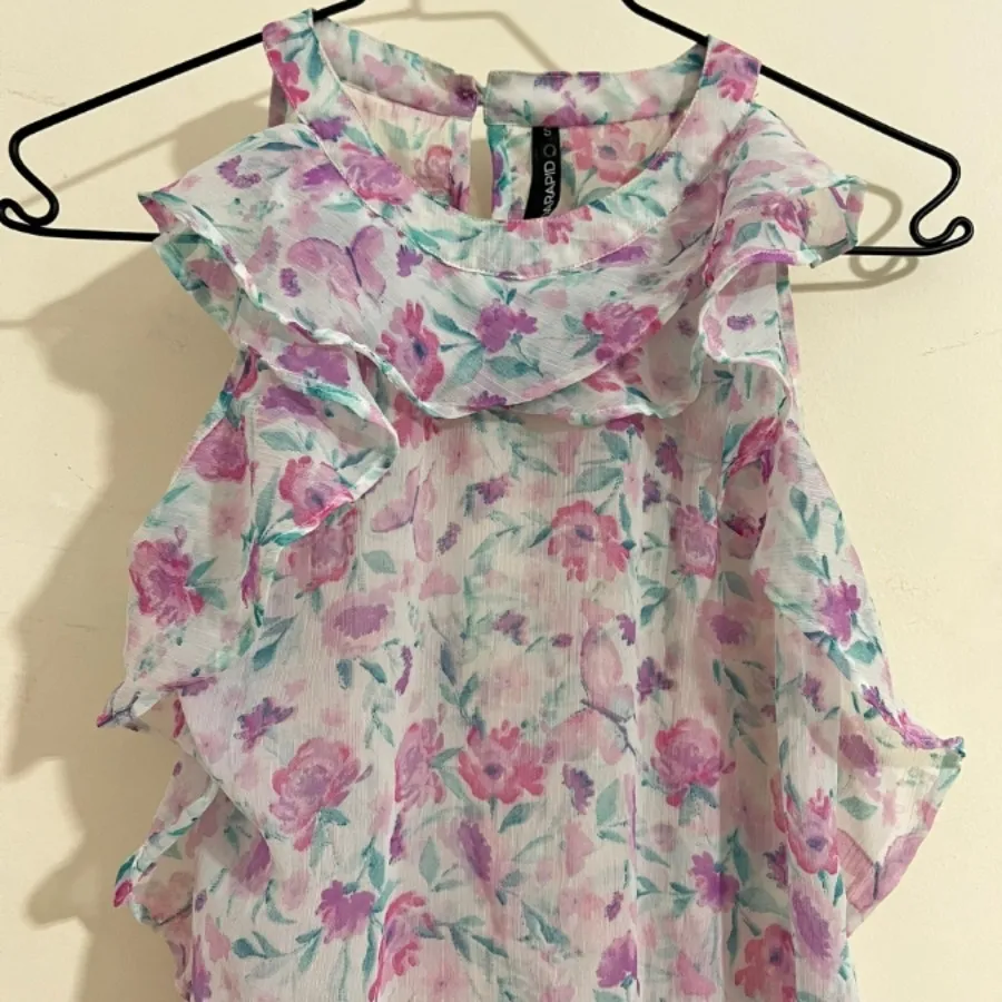 تاپ حریر گلدار خارجی