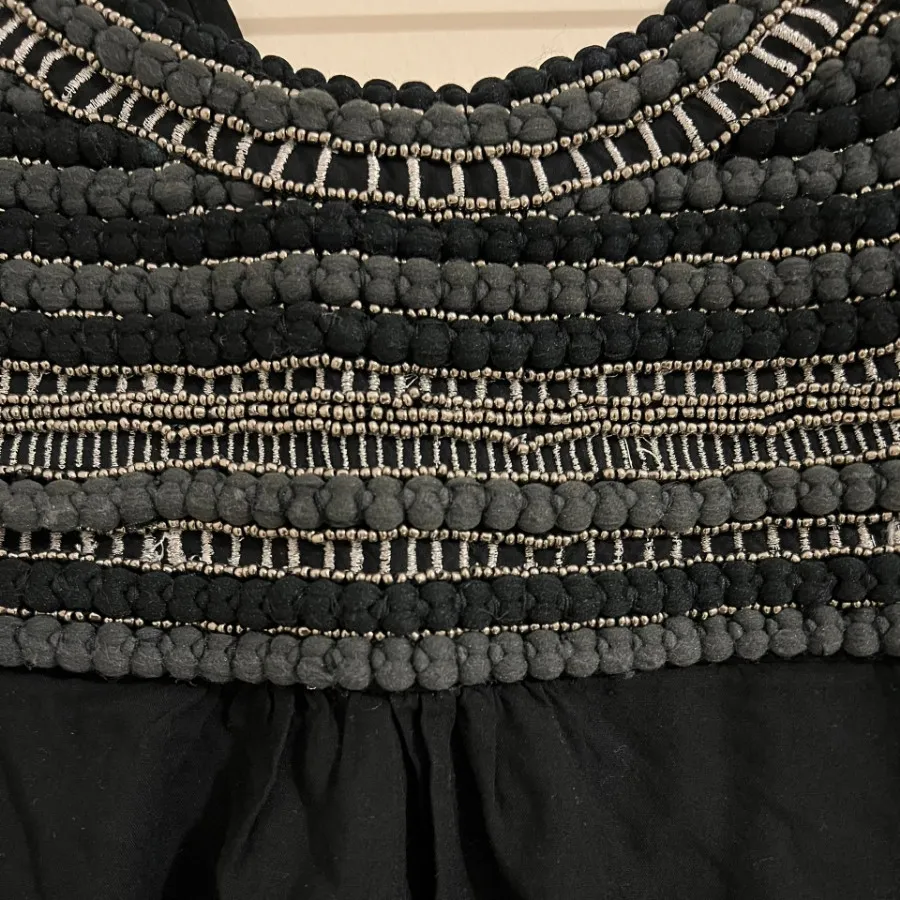 تاپ نخی مشکی منجوقی