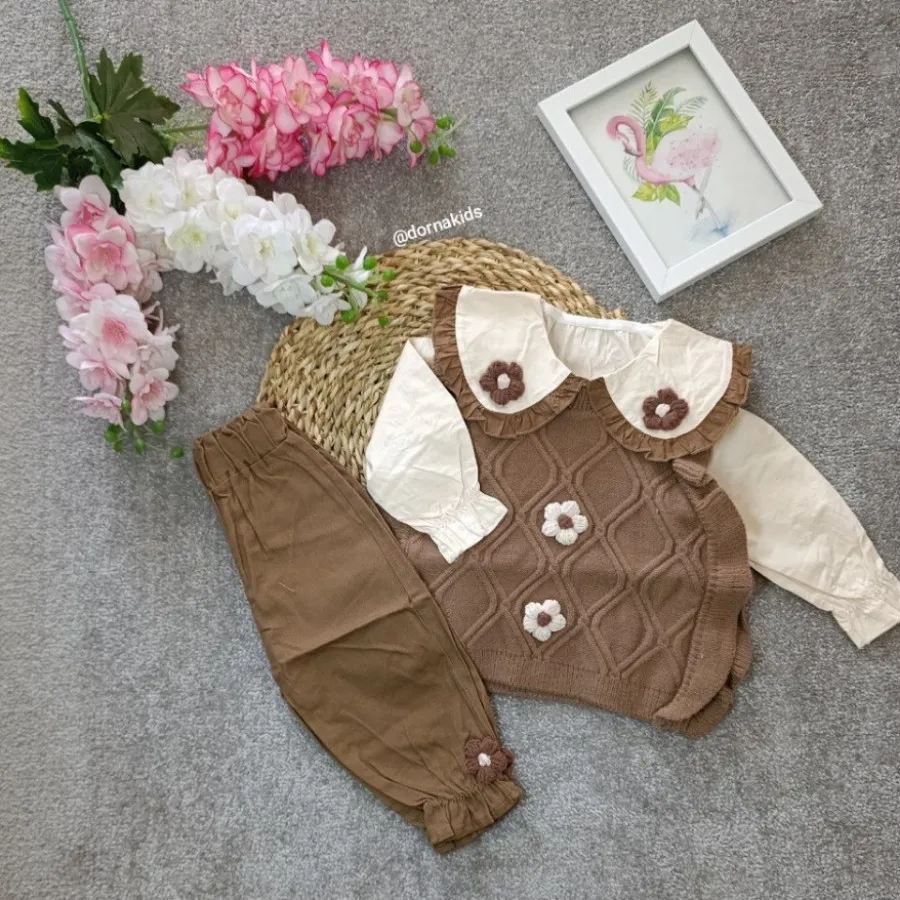 سه تکه دخترانه بافت