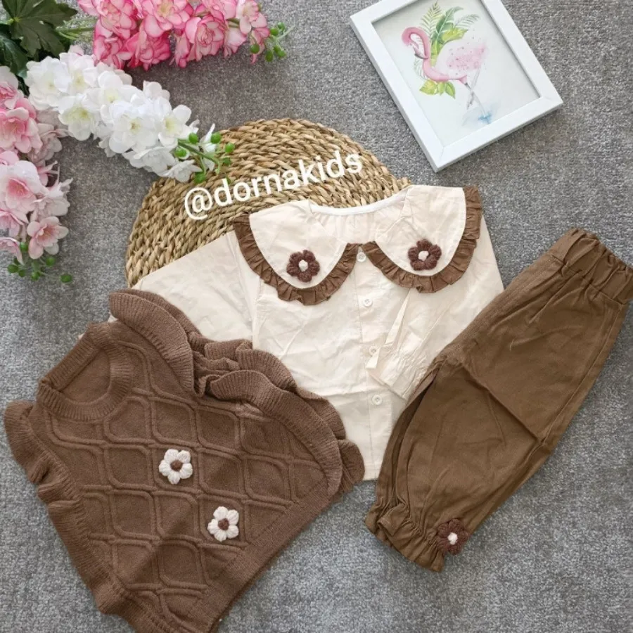 سه تکه دخترانه بافت