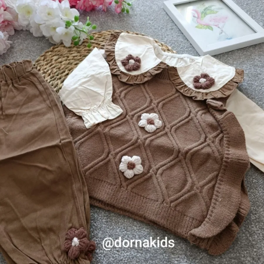 سه تکه دخترانه بافت