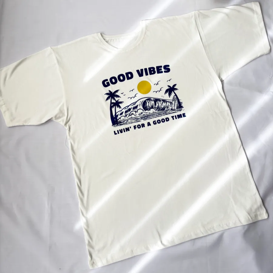 تیشرت لانگ Good vibes