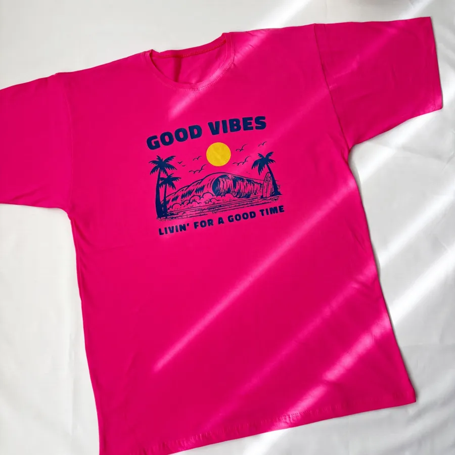 تیشرت لانگ Good vibes