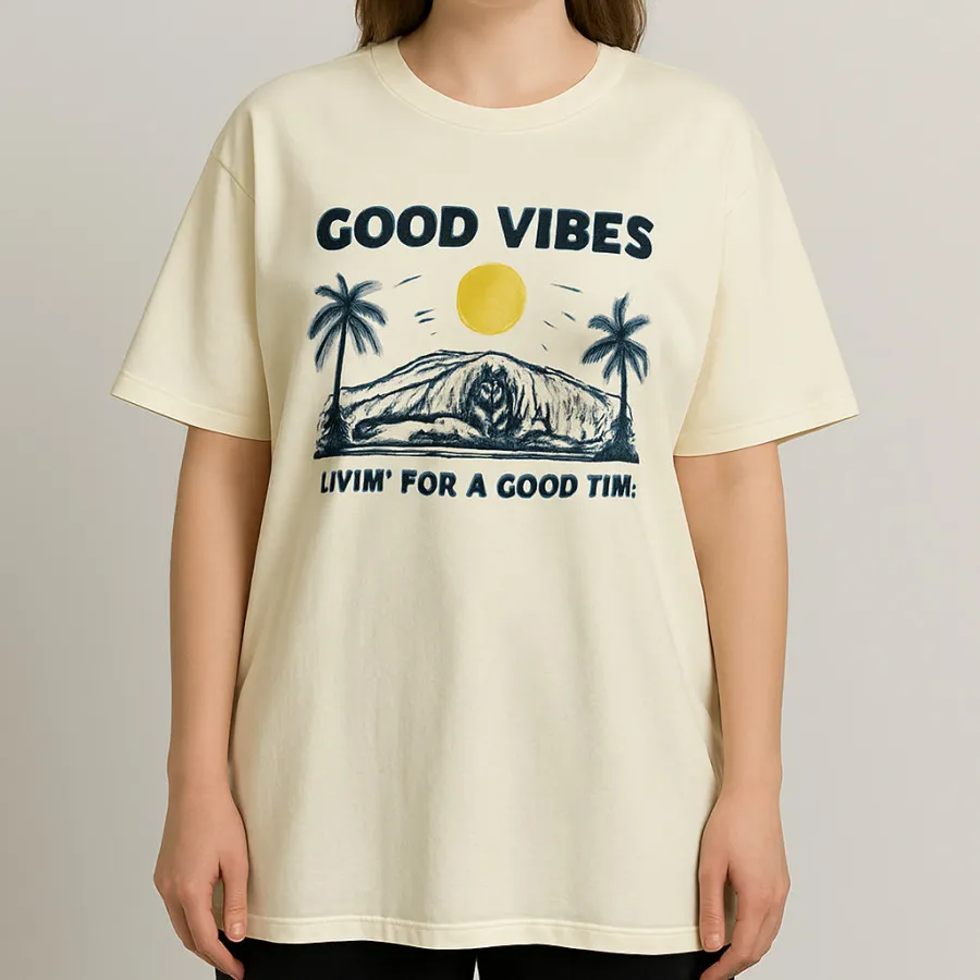 تیشرت لانگ Good vibes