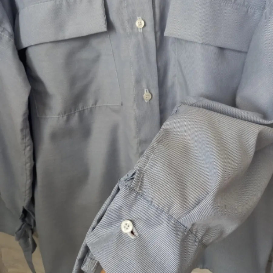 شومیز آبی /سفید راه راه