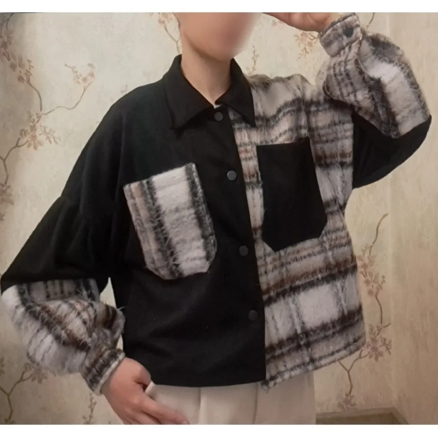 بولوز پشمی-مخملی کراپ