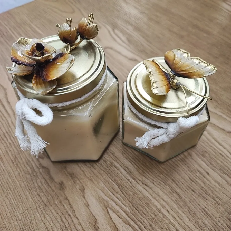 شمعدان برنجی میناکاری شده